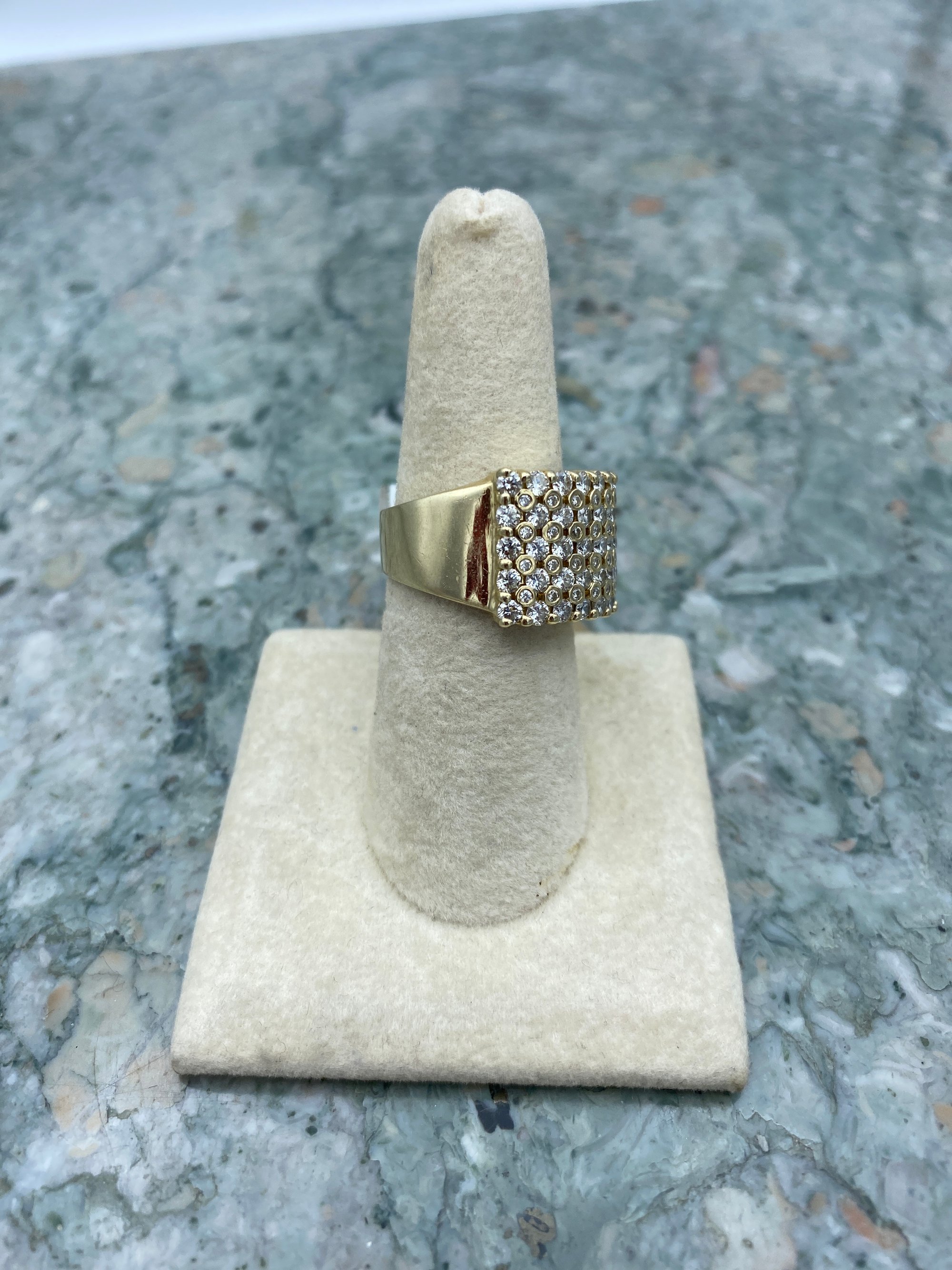 Stunner 14k Gold Wide Pave Diamond Ring Cuff Band 9