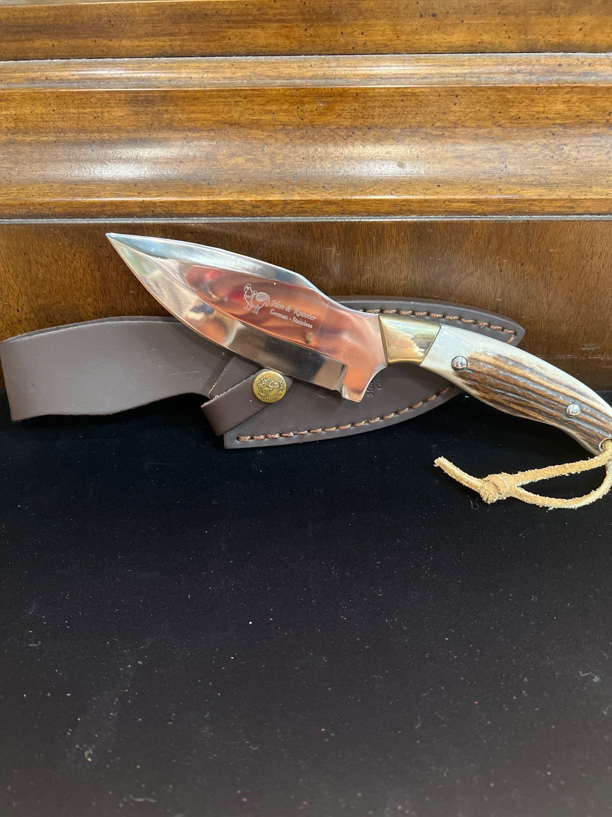 HR-4901 Spain Hen & Rooster Stag Handle Skinner Knife