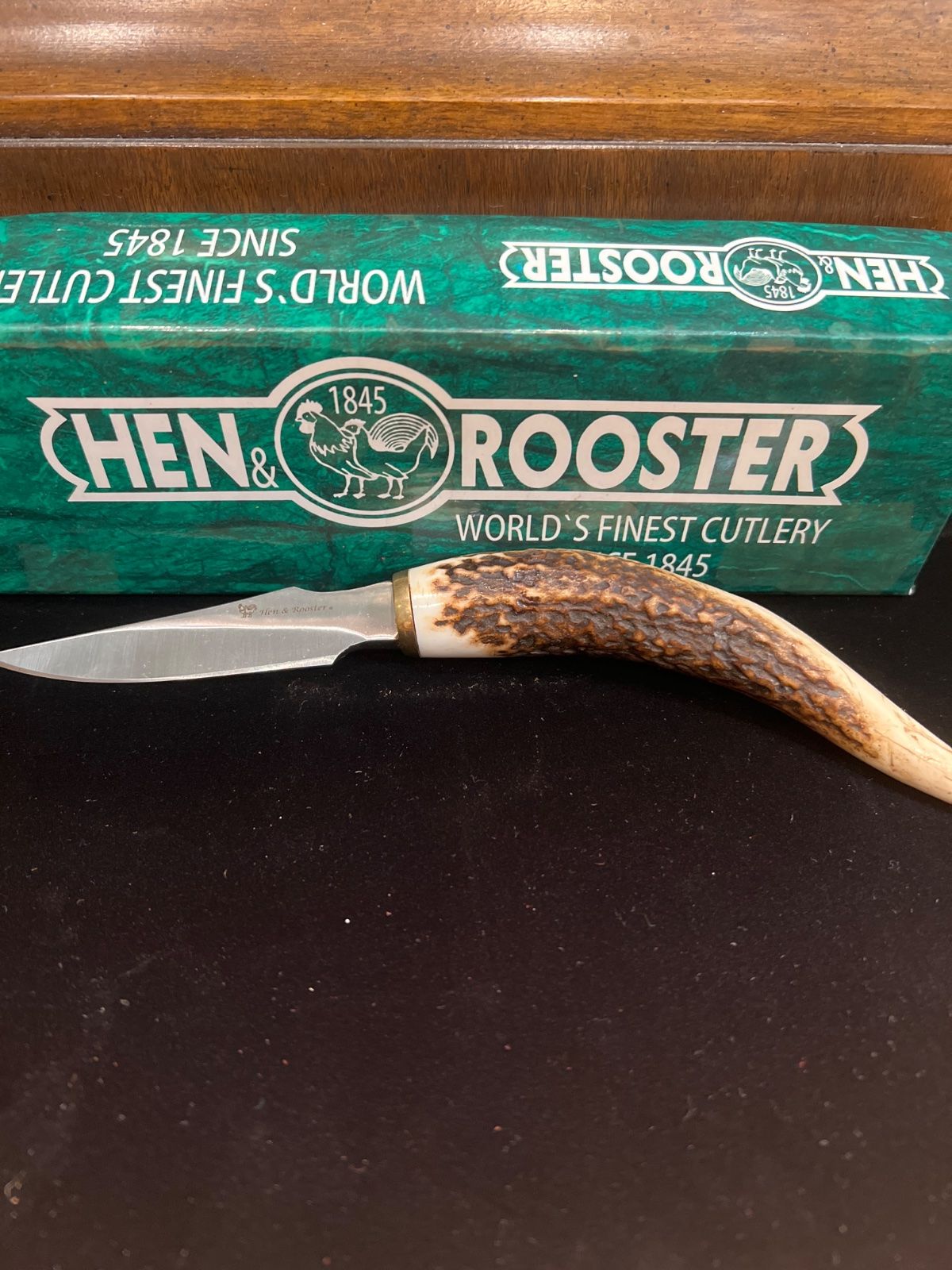 Hen & Rooster HRI-5024 Antler Handle Fixed Blade Knife