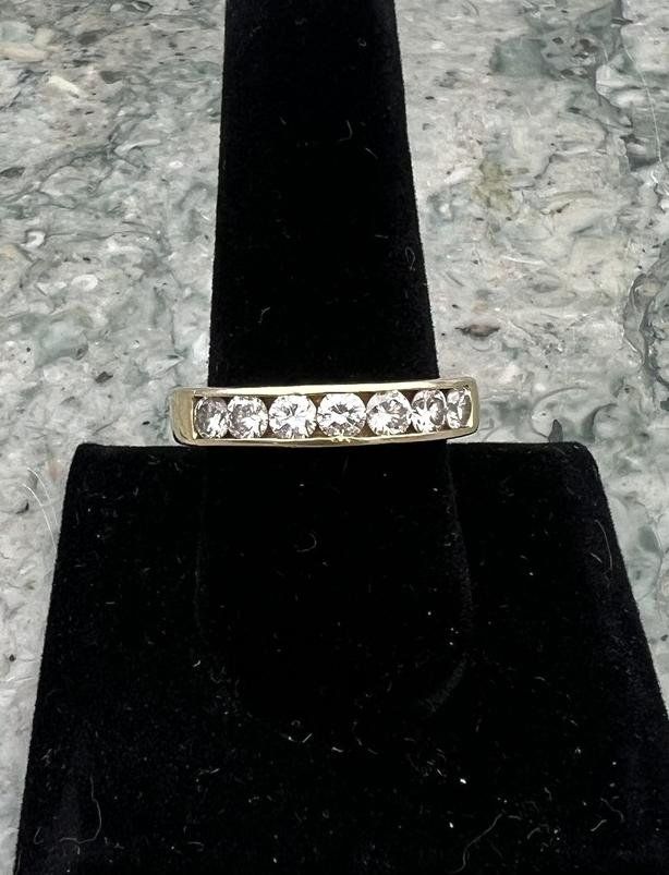 Men's Quality Weighty 14k Gold Bright 1.4ctw Channel Set Diamond Ring Band w Thick Girthy Band #3132 2