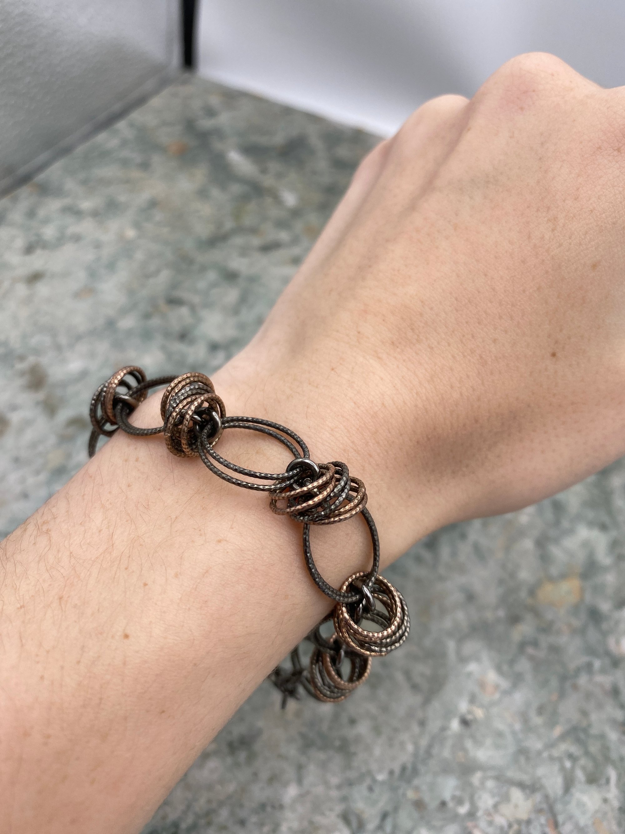Black & Rose Sterling Silver Bracelet 2