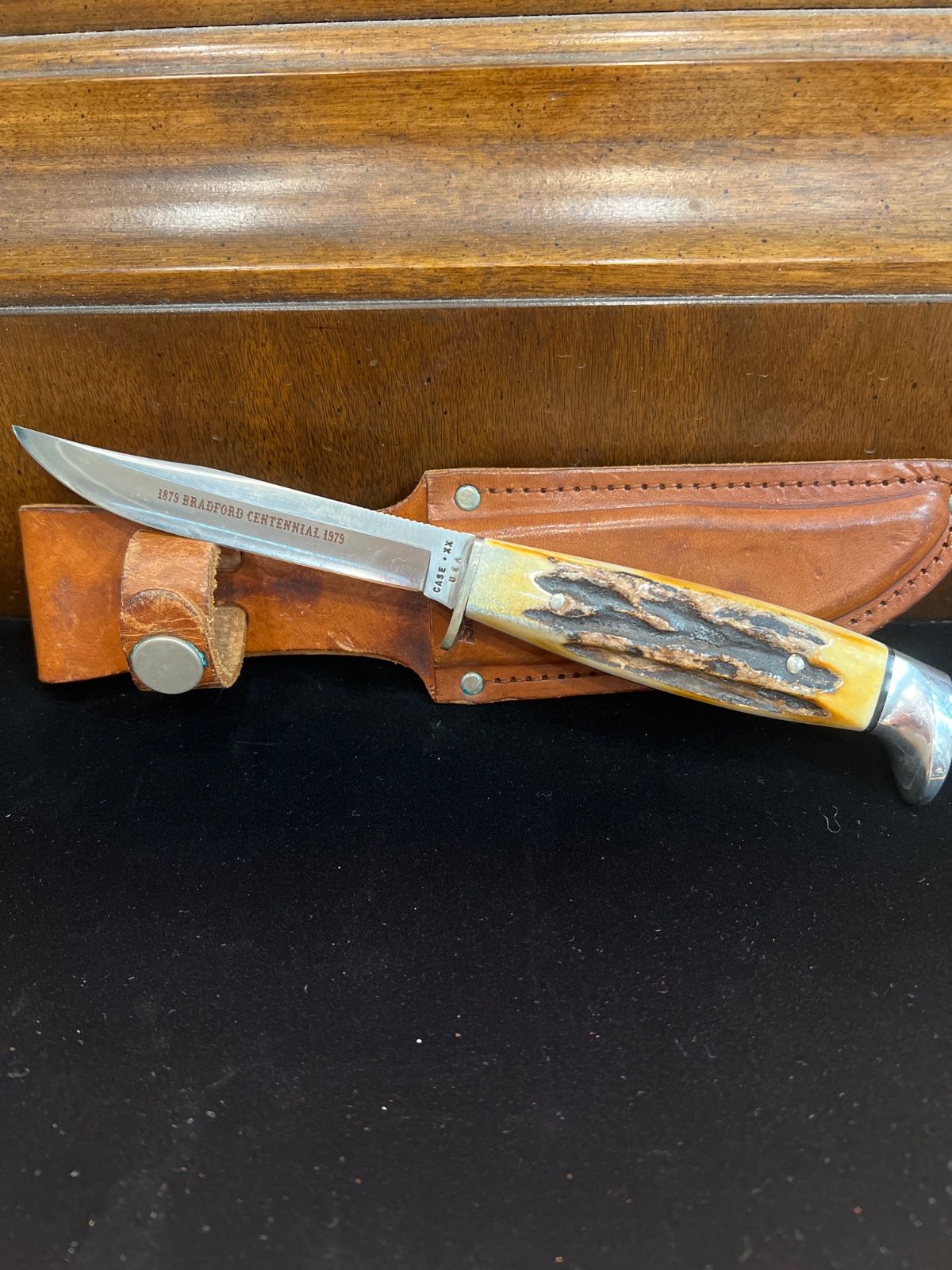 5 finn Case XX Bradford Centennial Stag Handle Fixed Blade Knife