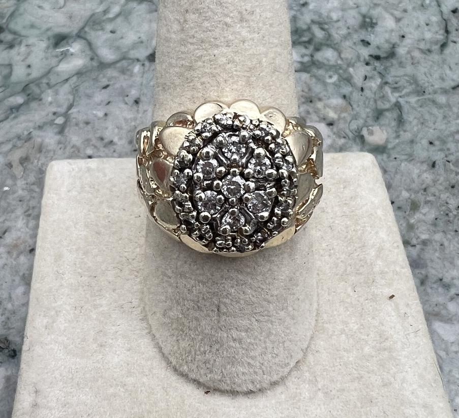 14k Vintage Gold Diamond Cluster Cocktail Ring 3