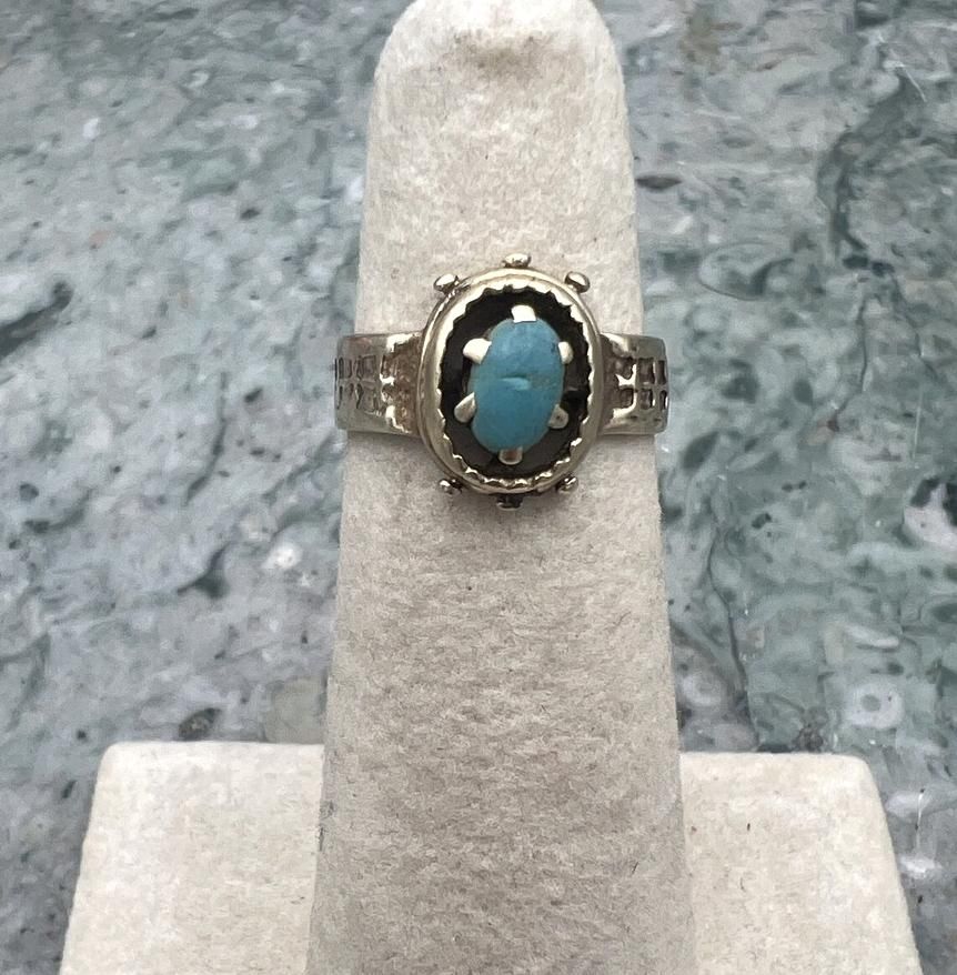 10k Victorian Revival Ring with Turquoise 3
