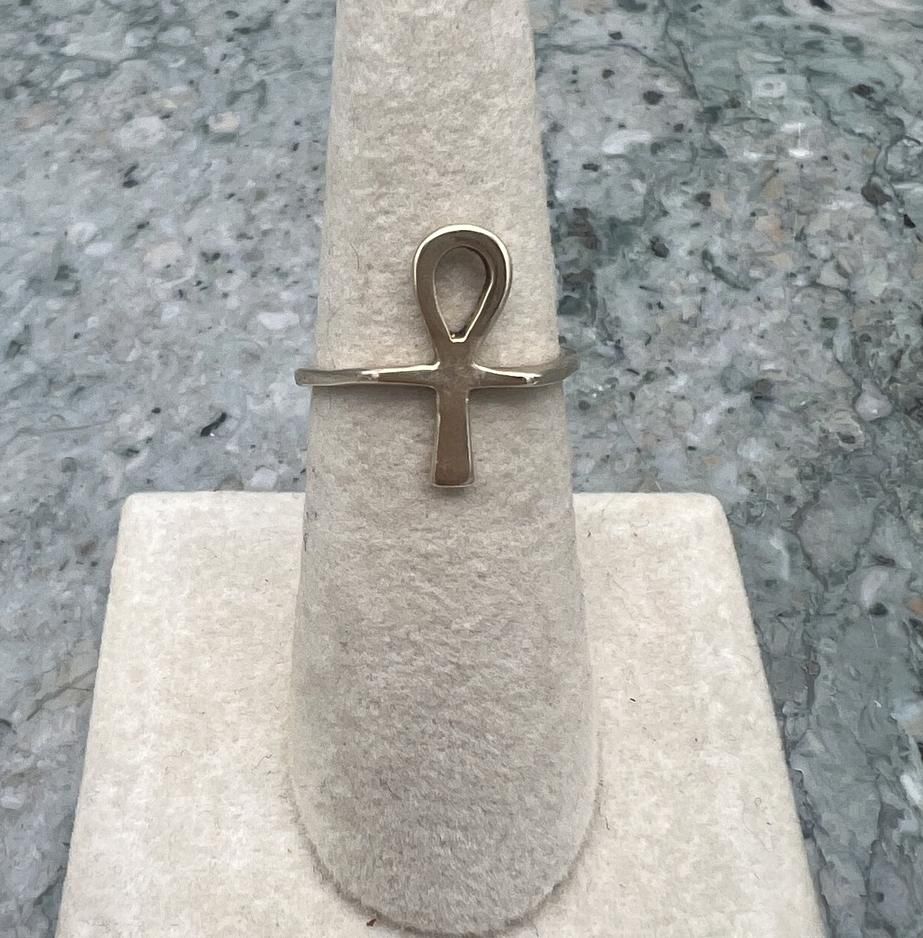 14k Gold-Tone Ankh Symbol Ring 3