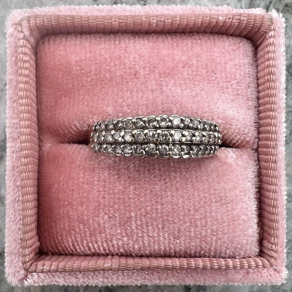 14k Vintage Pavé Crystal Dome Band Ring