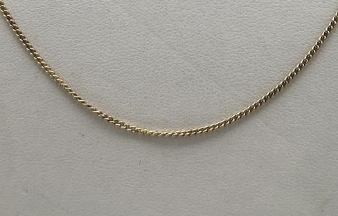 14k Gold Curb Link Chain Necklace. 18" Chain. 2