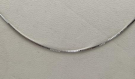 14k White Gold Box Chain Necklace Delicate Link Style. 20" Chain. 2