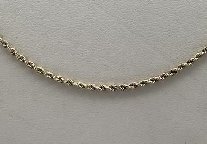 14k Gold Rope Chain Necklace Classic Style. 19" Chain. 2
