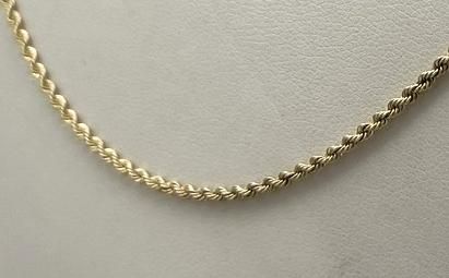 14k Gold Rope Chain Necklace Classic Style. 20" Chain. 4