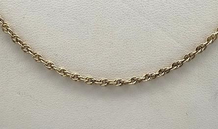 14k Gold Cable Link Chain Necklace Classic Style. 23" Chain.  2