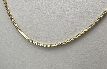 14k Gold Herringbone or Franco Chain Necklace. 24" Chain. 4
