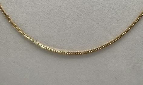 14k Gold Herringbone or Franco Chain Necklace. 24" Chain. 2
