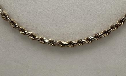 10k Gold Rope Chain Necklace Classic Twisted Design. 24" Chain. 2
