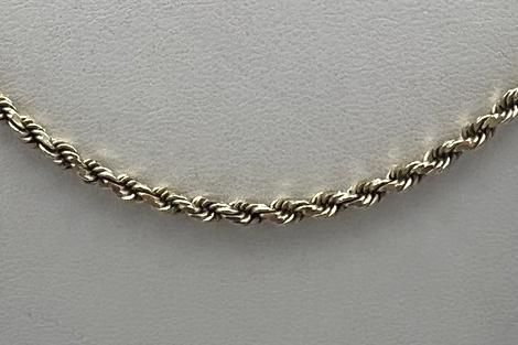 14k Gold Rope Chain Necklace. 20" Chain. 2