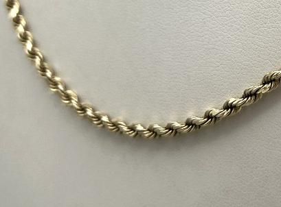 14k Gold Rope Chain Necklace. 20" Chain. 4