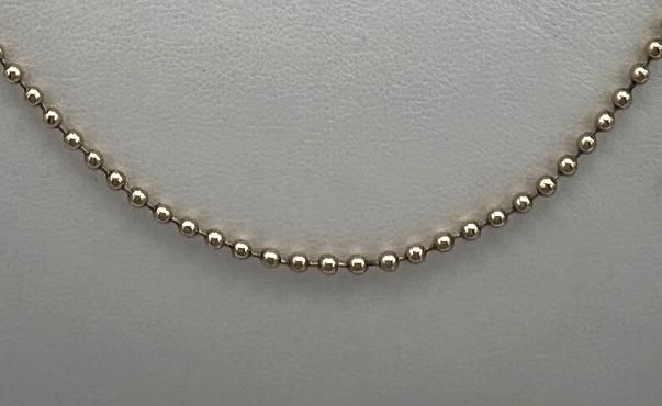 14k Gold Ball Chain Necklace Bead Link Style 2