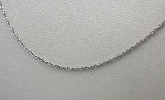 10k White Gold Delicate Cable Chain Necklace. 18" Chain.  4