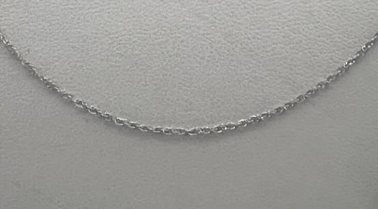 10k White Gold Delicate Cable Chain Necklace. 18" Chain.  2