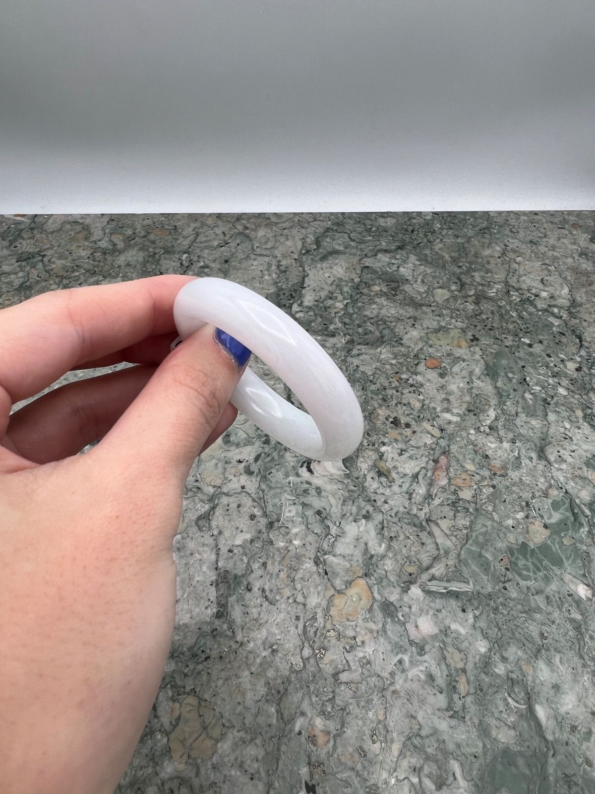 White Jade Bangle Bracelet Round Profile Chinese Style 2