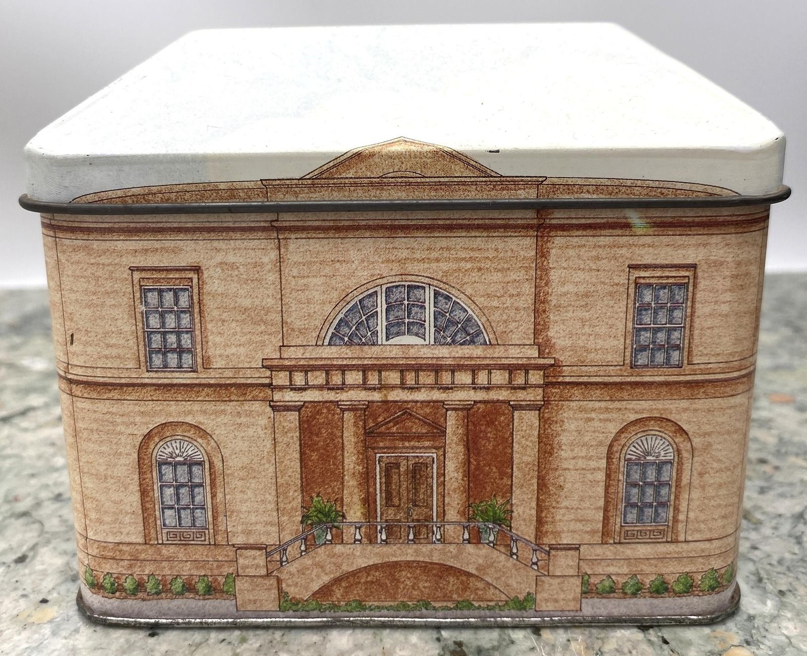 Vintage Decorative Tin Box Classical Building Facade Design