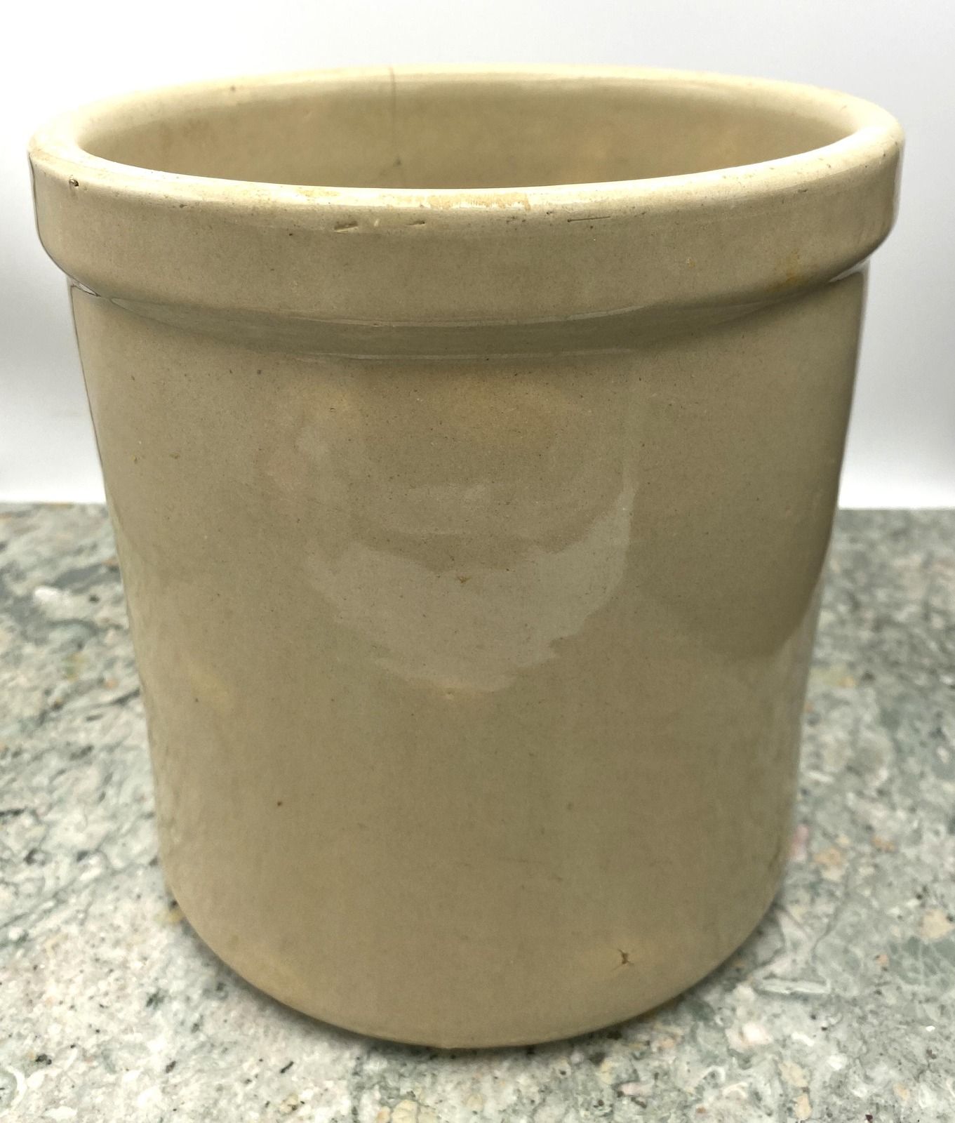 Vintage Stoneware Crock Unmarked Cream Glazed Pottery
