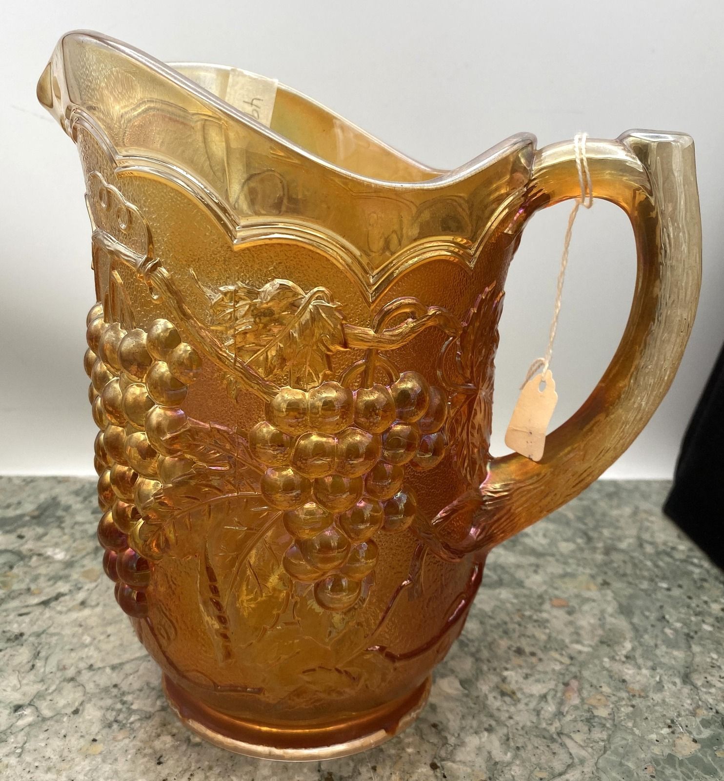 Imperial Glass Marigold Carnival Glass Grape Pitcher Vintage