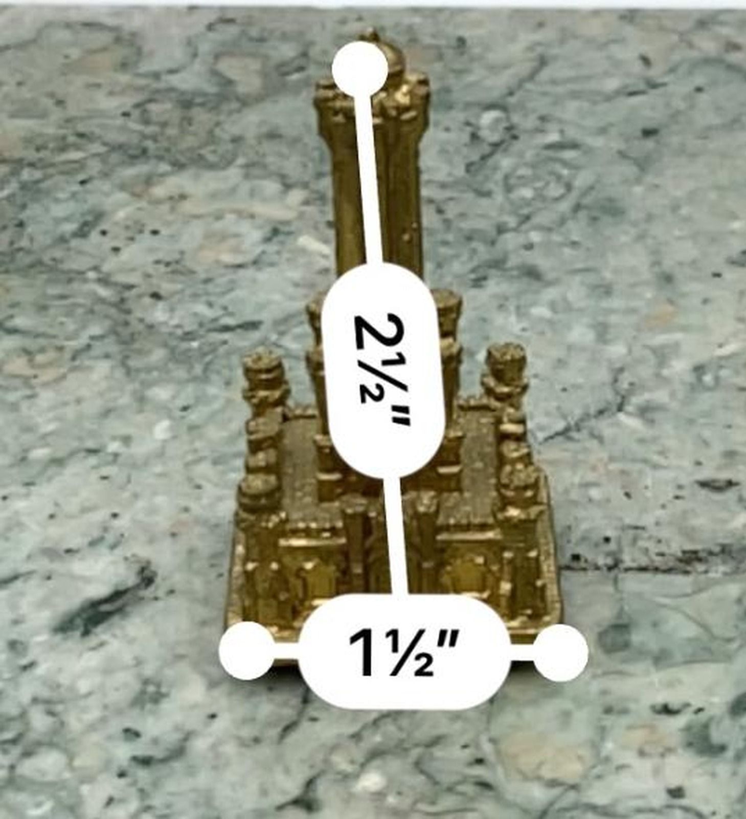 Gold-Tone Metal Miniature Chicago Water Tower Souvenir Figurine 4