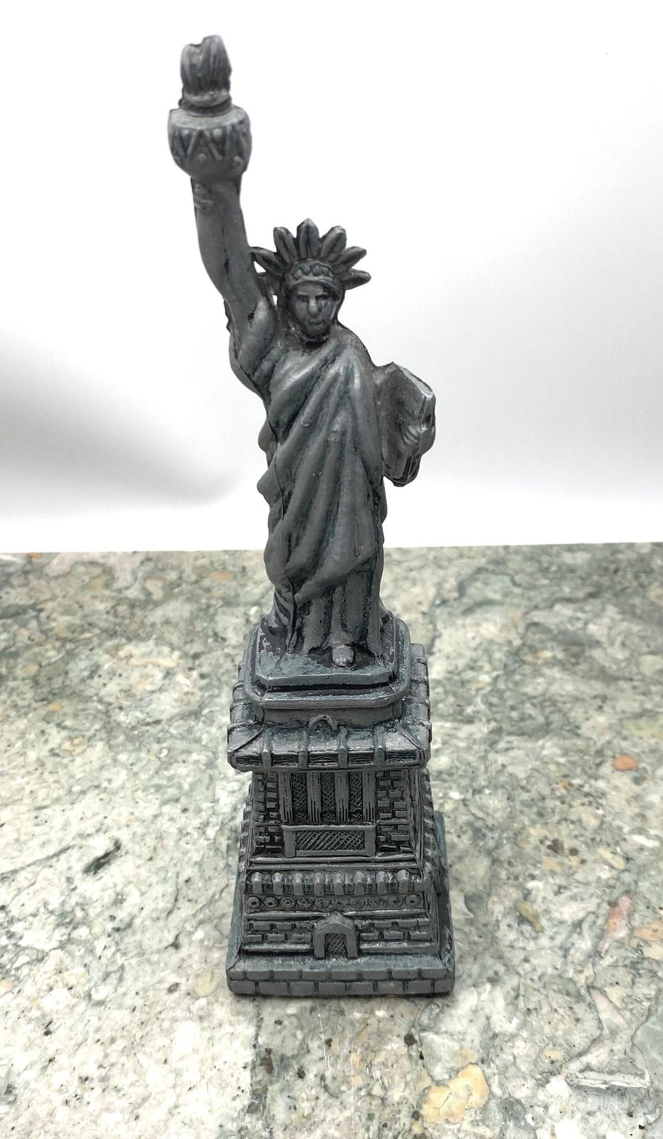 Pewter-Tone Metal Statue of Liberty Souvenir Figurine
