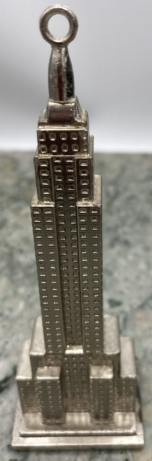Vintage Metal Empire State Building Souvenir Figurine with Ring Top 2
