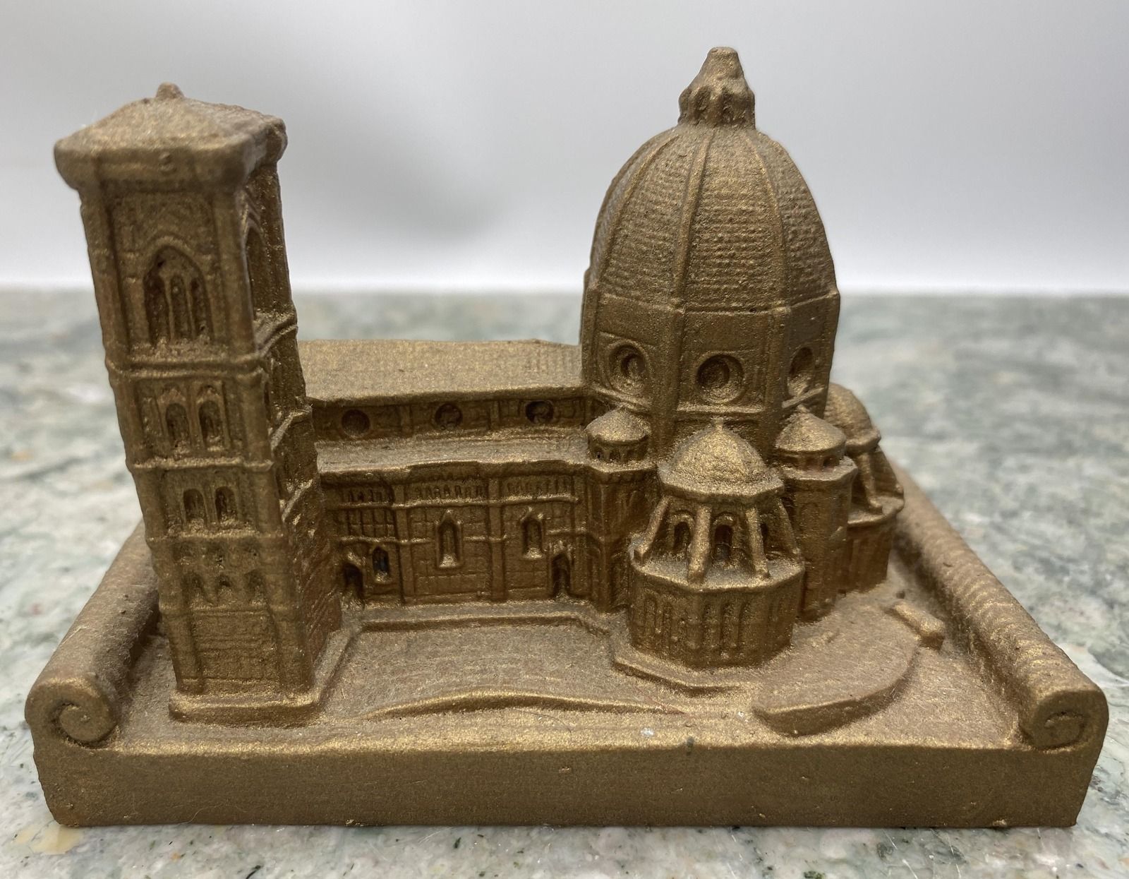Gold-Painted Resin Miniature Florence Cathedral Duomo Souvenir