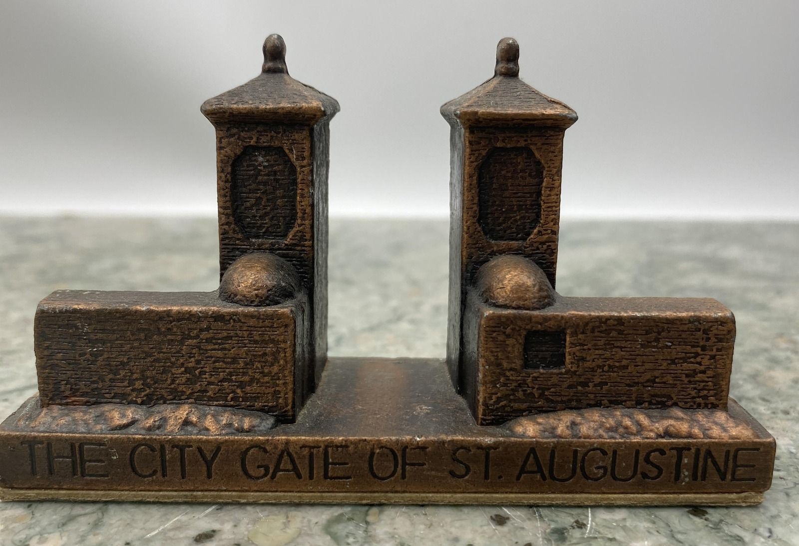 Vintage Cast Metal Souvenir City Gate of St. Augustine Florida