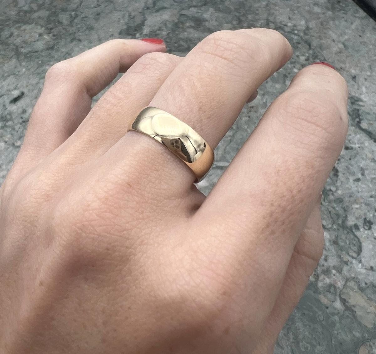14k Gold Wide Band Ring 3
