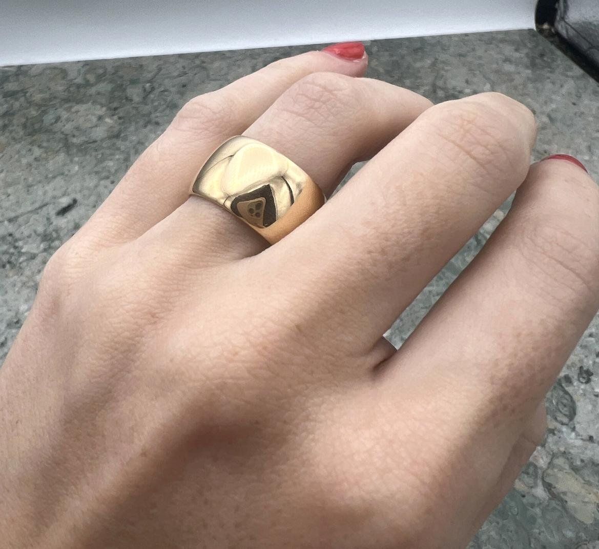 18k Wide Gold Band Ring 3