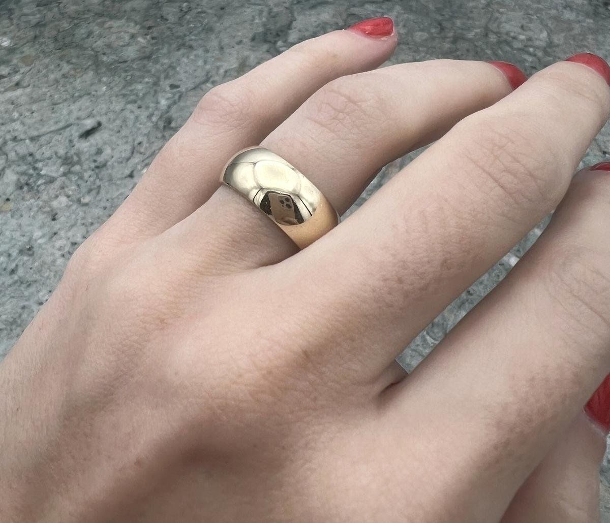 14k Wide Gold Band Ring  3