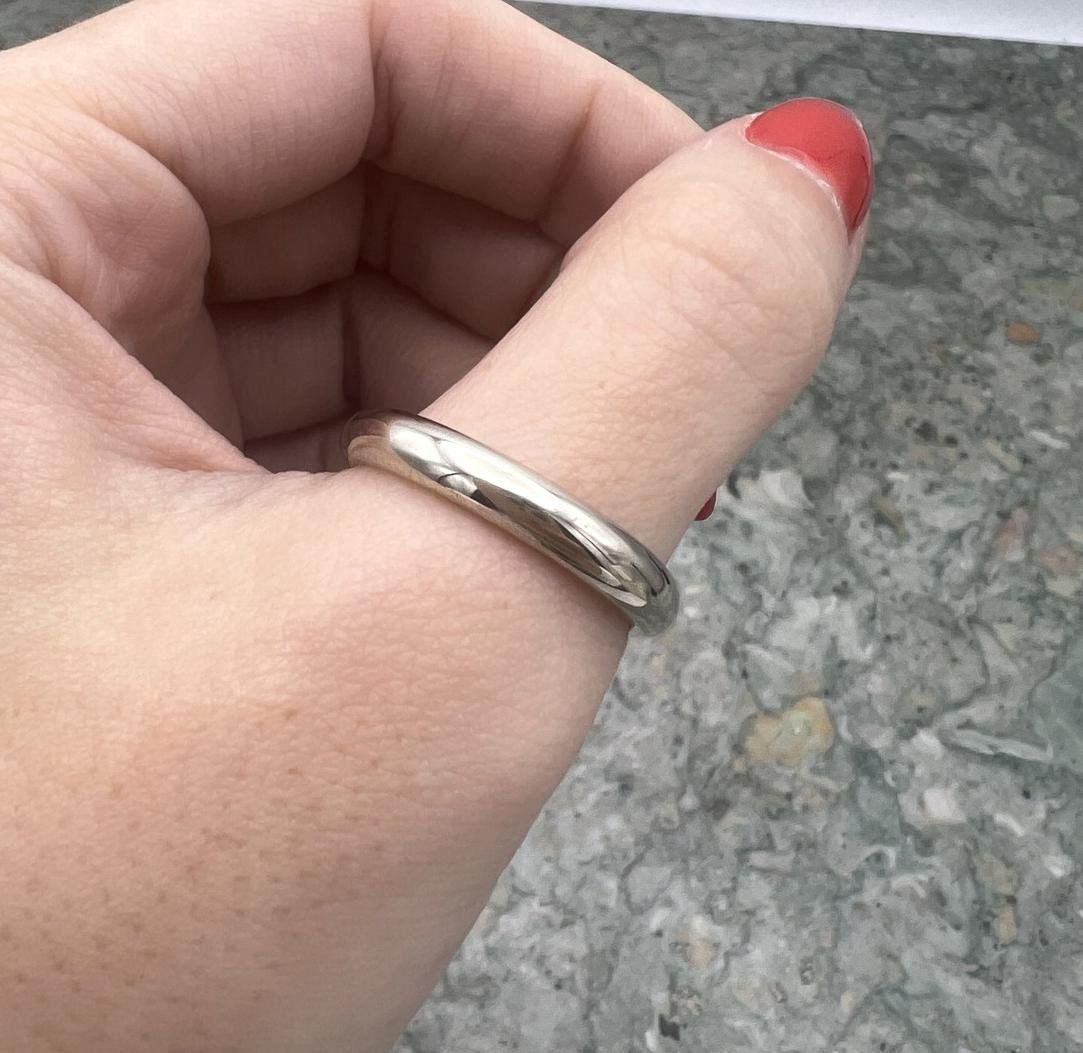 14k White Gold Wedding Band Ring 3