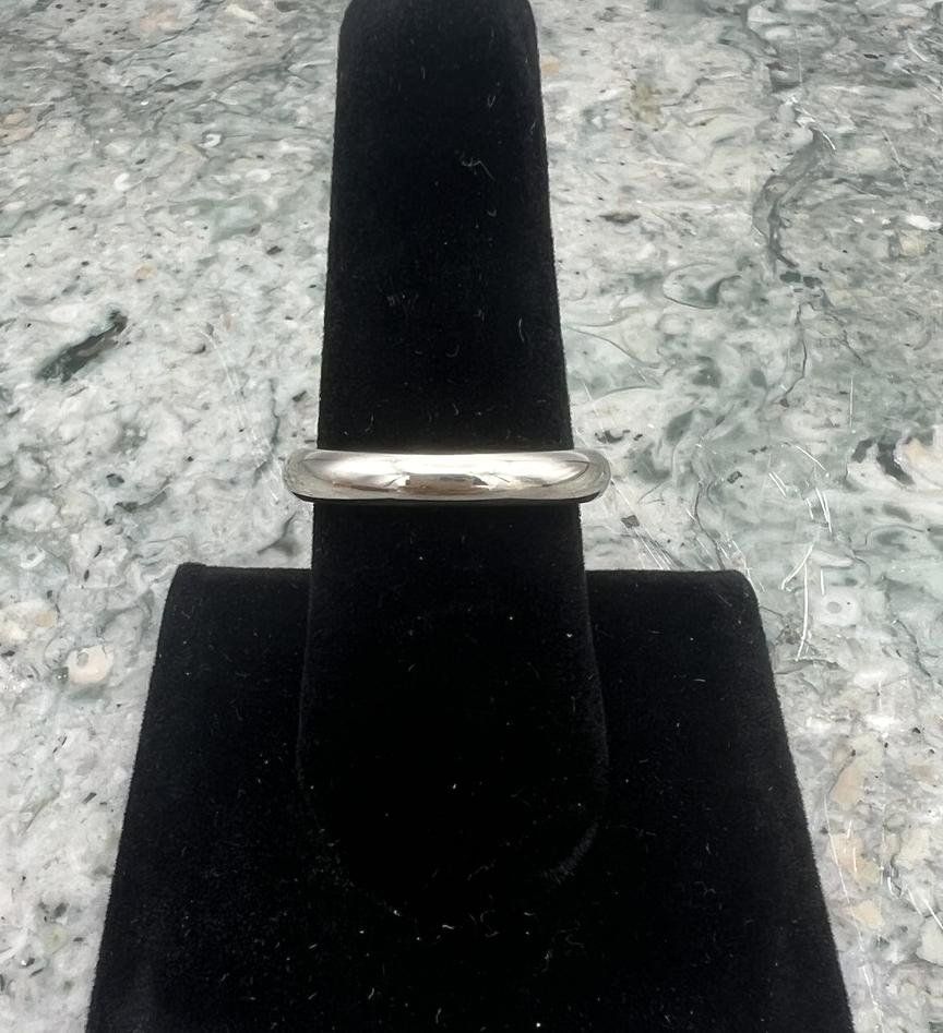 14k White Gold Wedding Band Ring 2