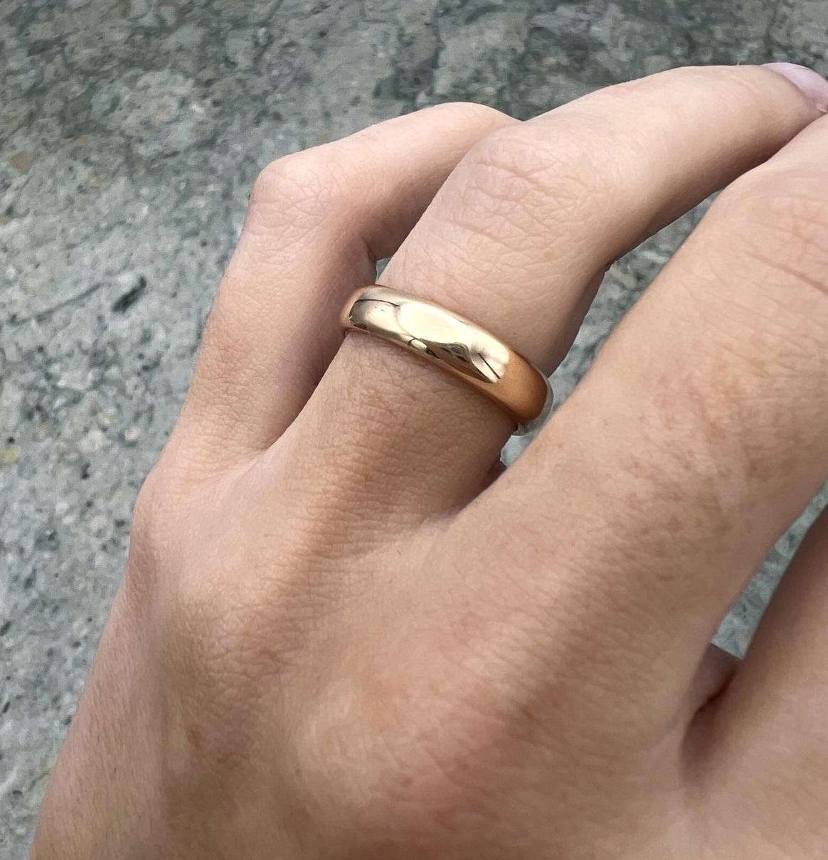 18k Classic Gold Band Ring - Polished Dome Profile Wedding Band 3
