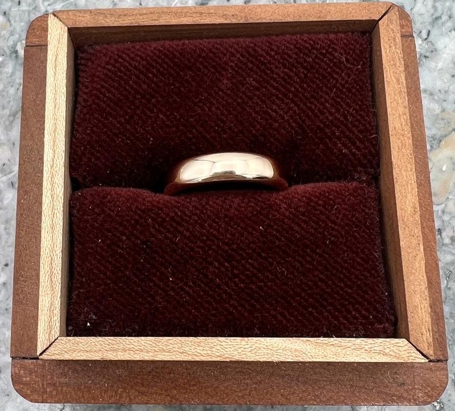 18k Classic Gold Band Ring - Polished Dome Profile Wedding Band