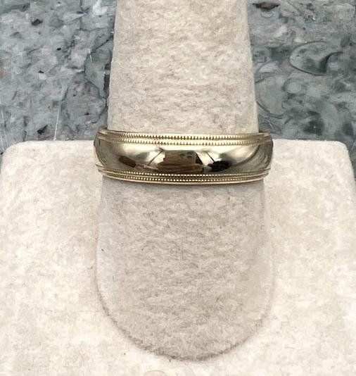 14k Gold Milgrain Edge Wedding Band 2