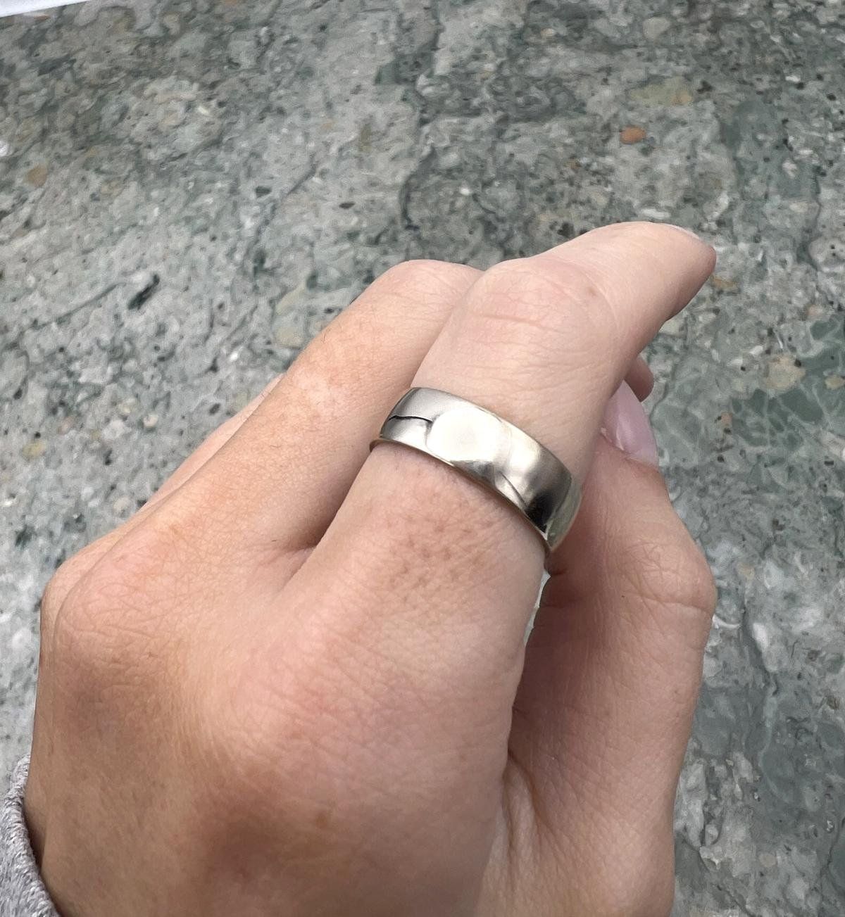 14k Wide White Gold Band Ring 3