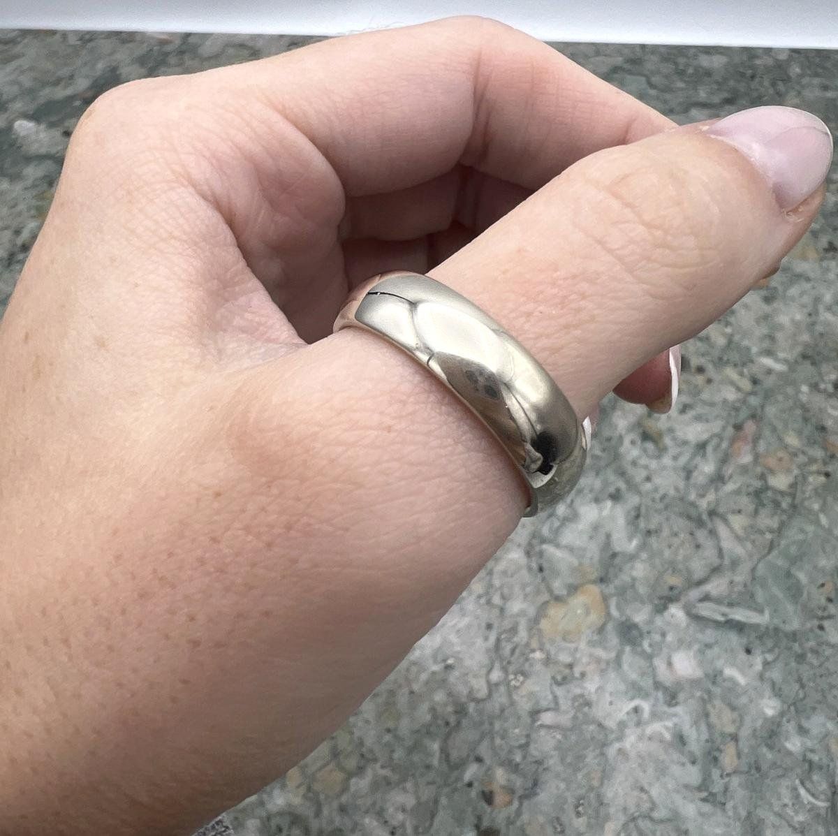 14k White Gold Wide Band Ring 3