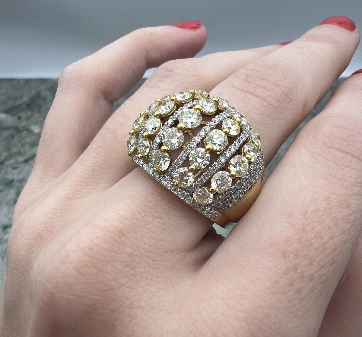 18k Gold Diamond Cluster Dome Cocktail Ring 3
