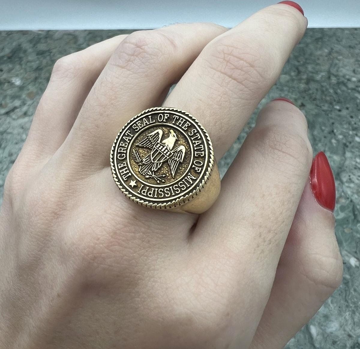 14k Great Seal of Mississippi Signet Ring 3