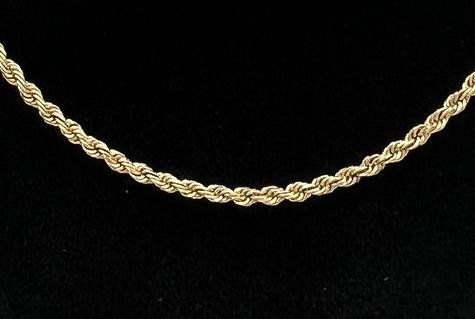 14k Gold Rope Chain Necklace 19" Classic Style 2