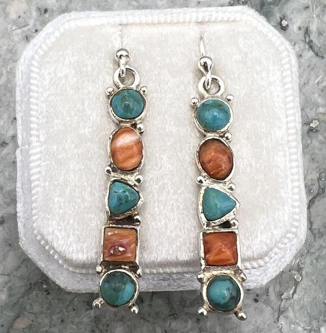 Sterling Silver Dangle Earrings with Turquoise