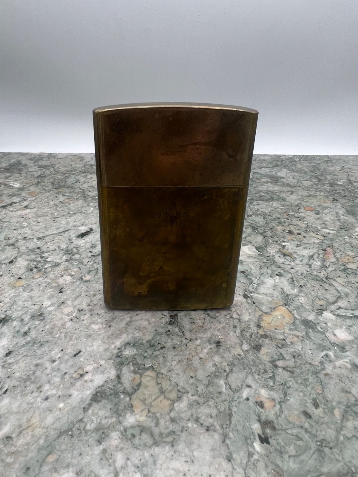 Vintage Brass Cigarette Case or Card Holder with Patina