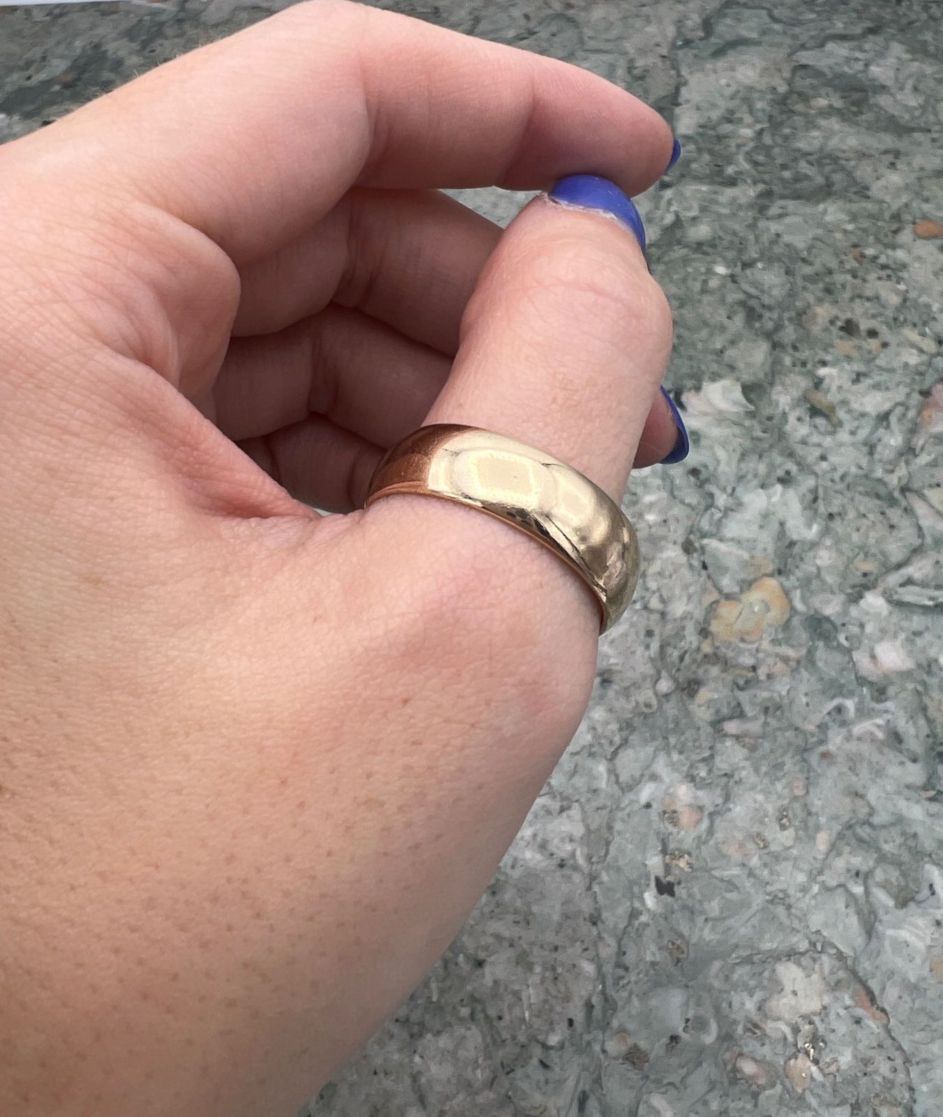 14K Gold Wedding Band Ring Classic Dome Profile. Sz. 11.25 3