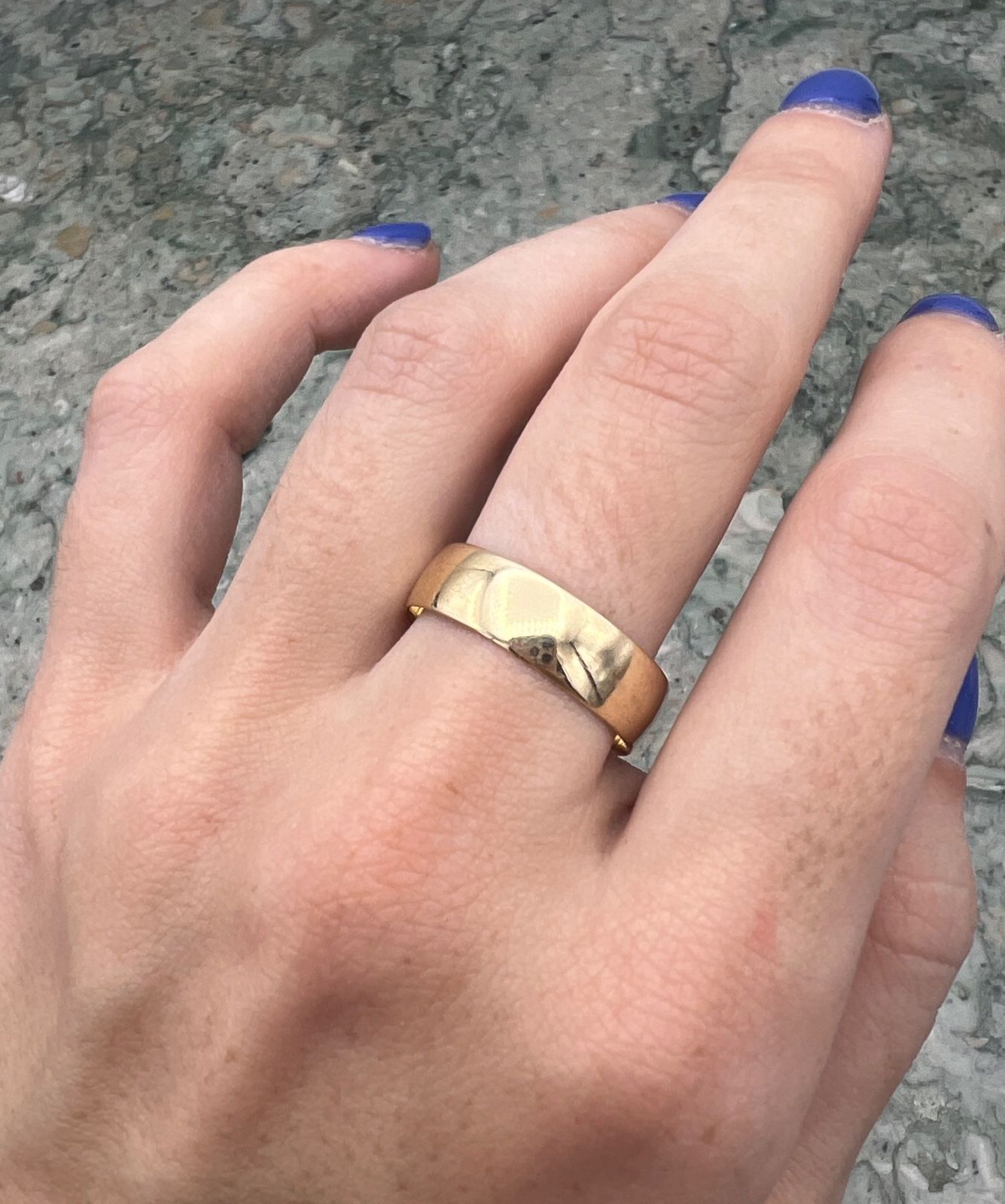 10K Gold Wide Band Ring - Classic Wedding Band Style. Sz. 10 3