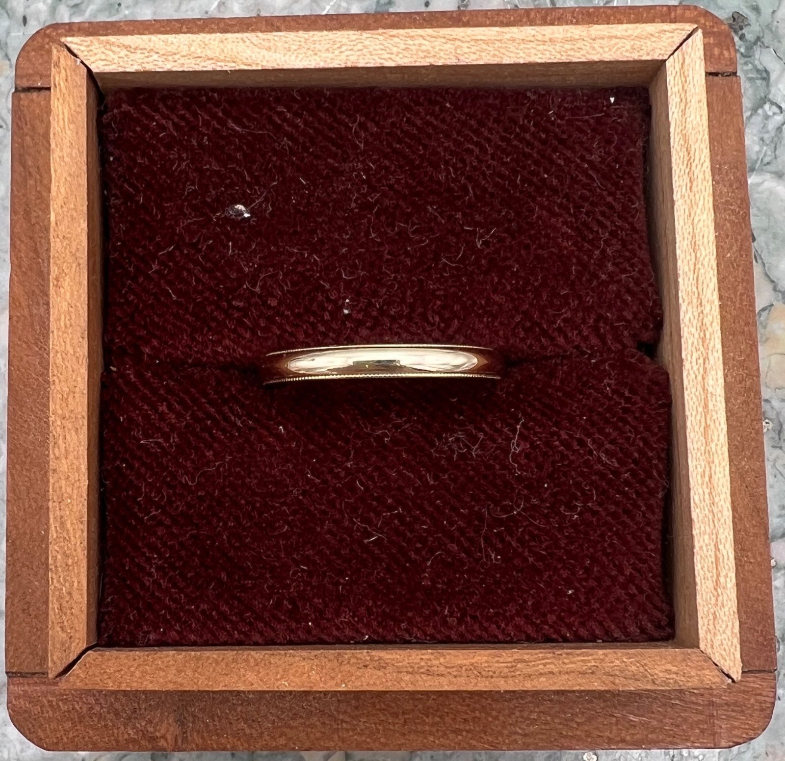 14K Gold Wedding Band with Milgrain Edge Detail. Sz. 7